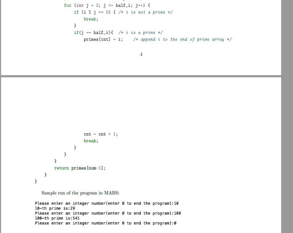 Find n-th prime number in MIPS Hi, I was | Chegg.com