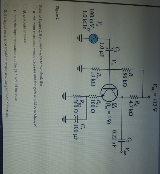Solved A typical commonbase (CB) amplifier has A. high