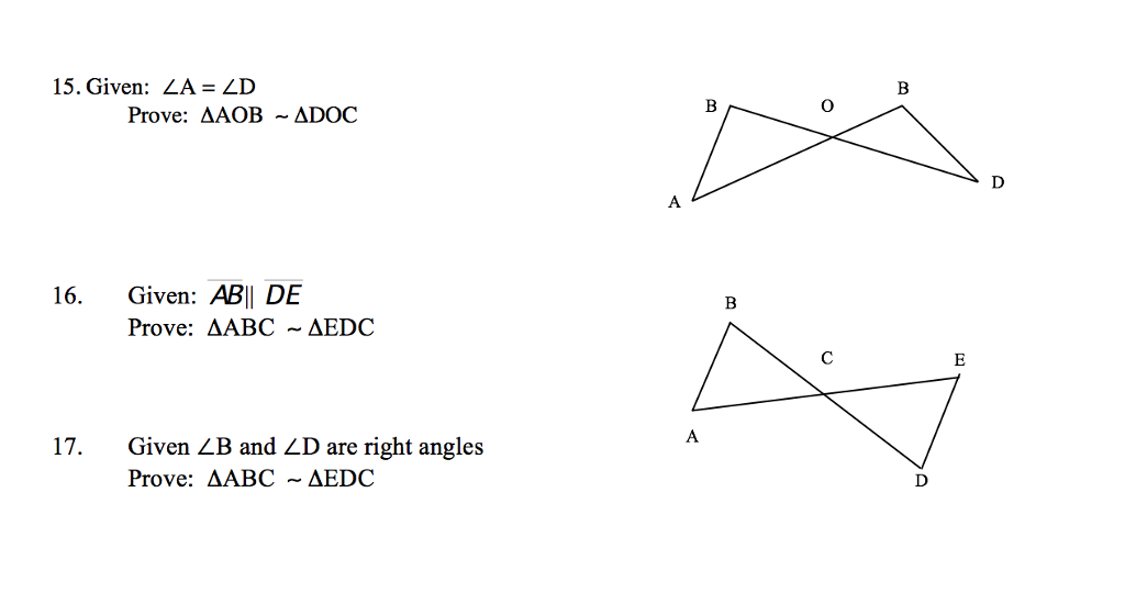 Abc Delta Terms Solved Given: A = D Prove: Delta AOB - Delta DOC Given: | Chegg.com