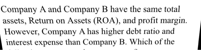 Solved Company A And Company B Have The Same Total Assets, | Chegg.com