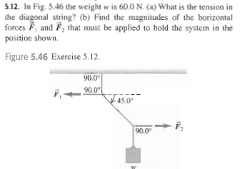 In Fig 5 46 The Weight W Is 60 0n What Is The Chegg 