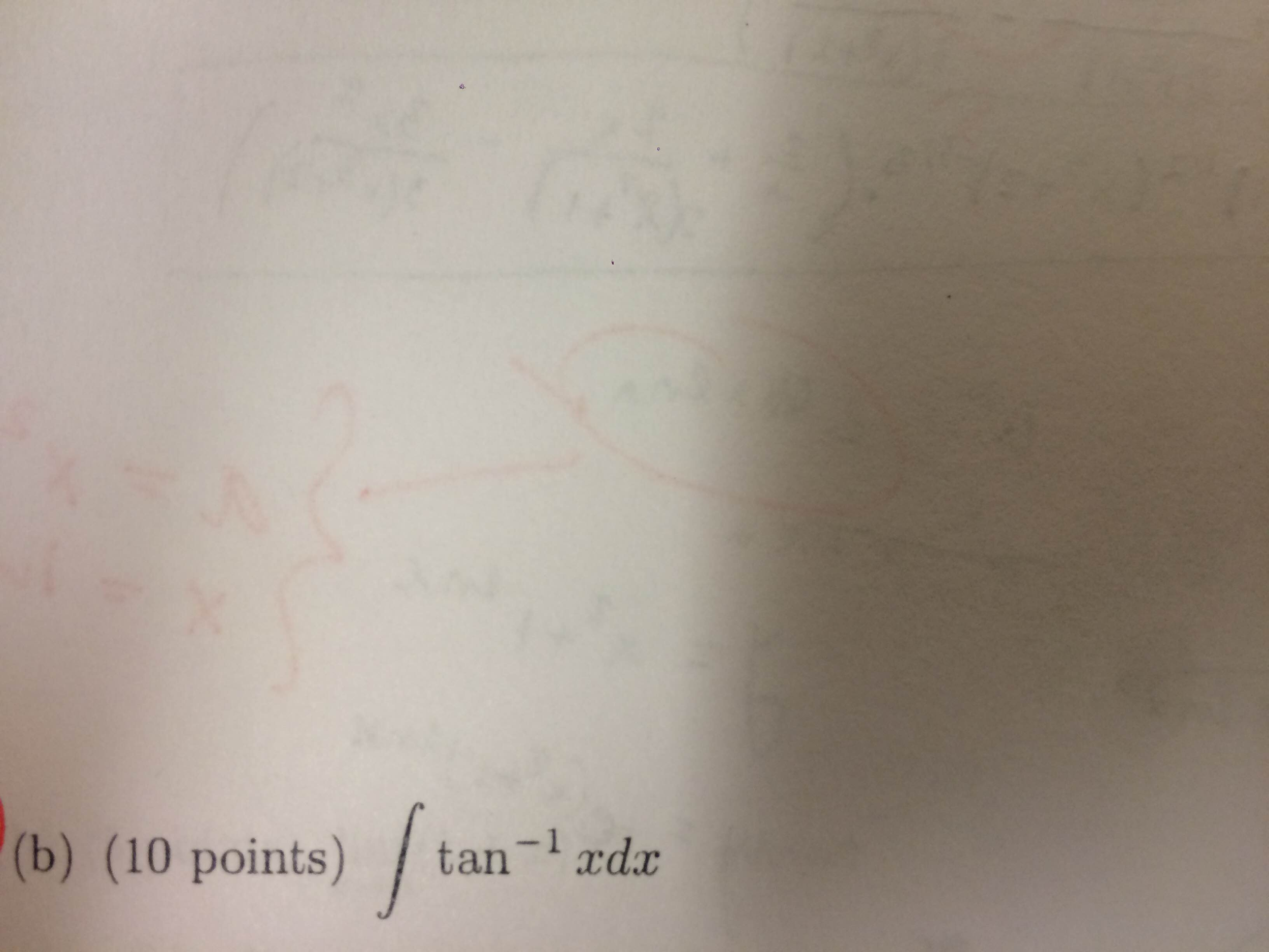 integral of tan^-1 xdx