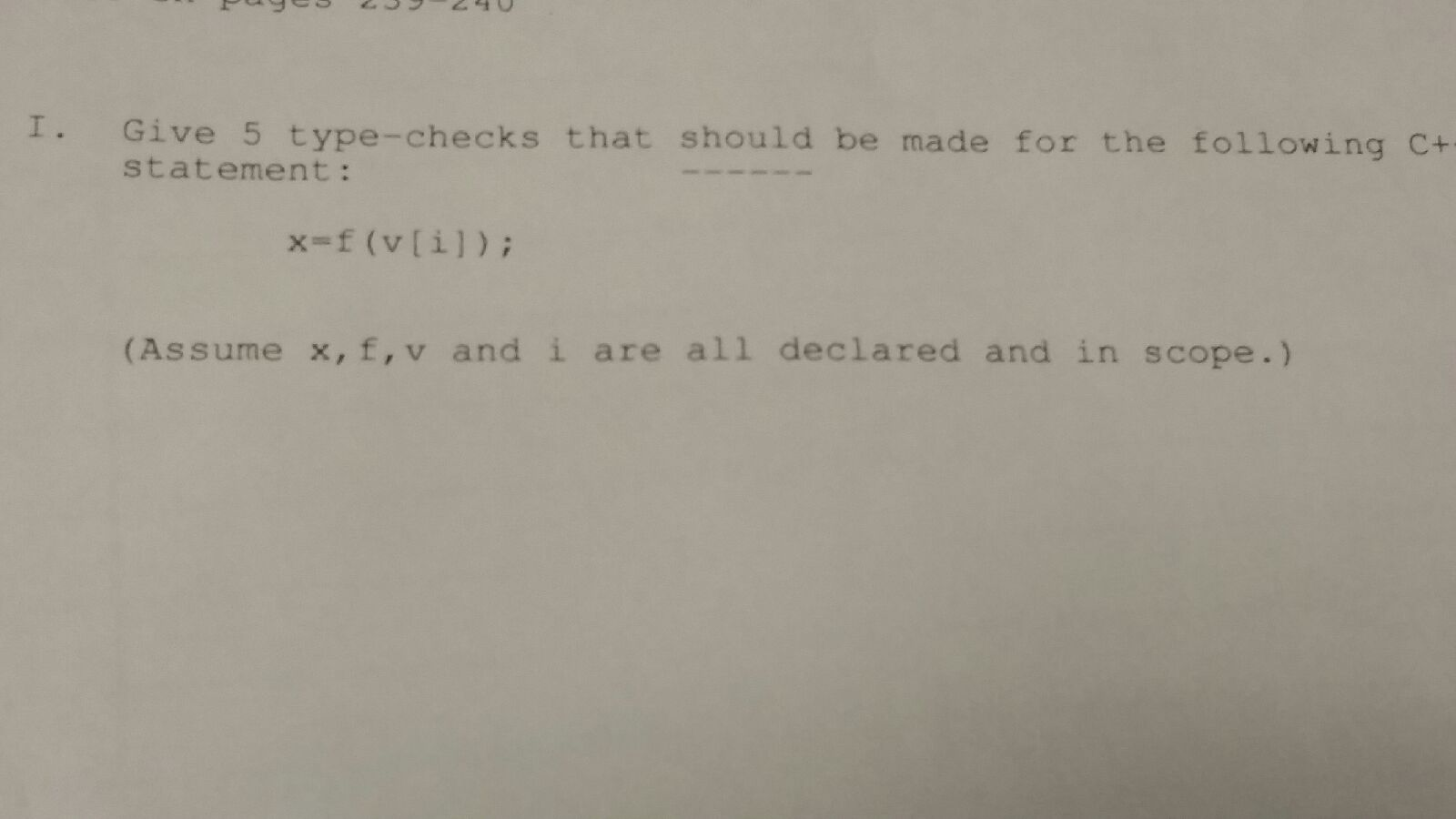 Solved Give 5 type-checks that should be made for the | Chegg.com