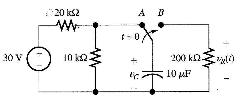 Solved For the circuit shown, the switch has been in | Chegg.com