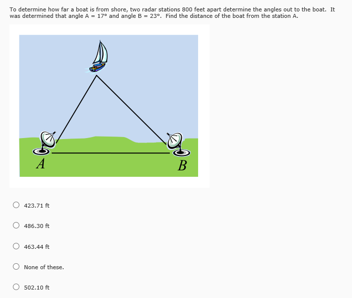 solved-to-determine-how-far-a-boat-is-from-shore-two-radar-chegg