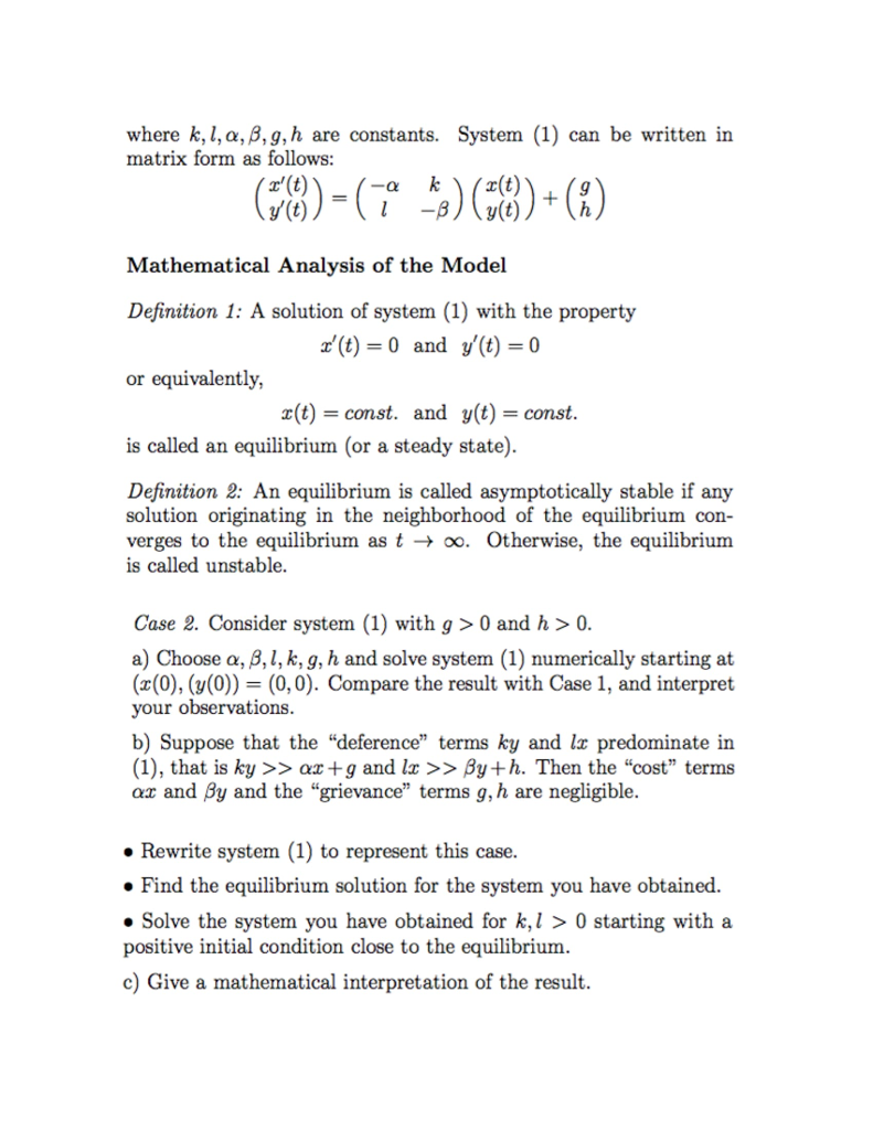 Development of the Model. This is a mathematical | Chegg.com