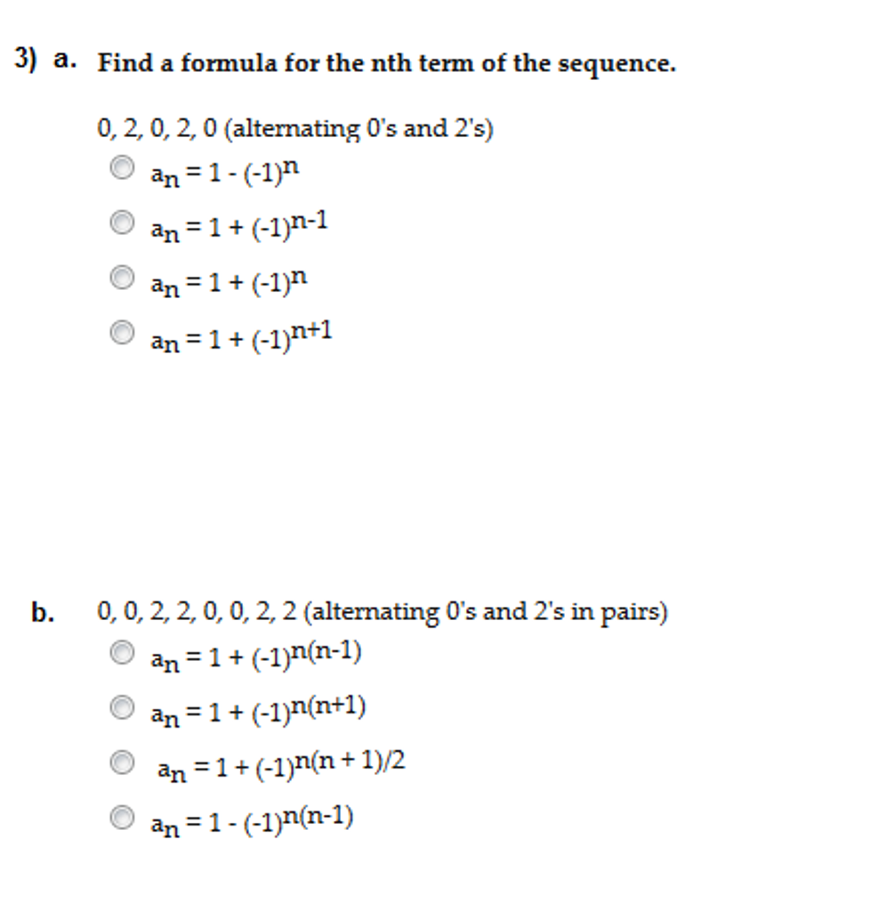 nth term sequence formula