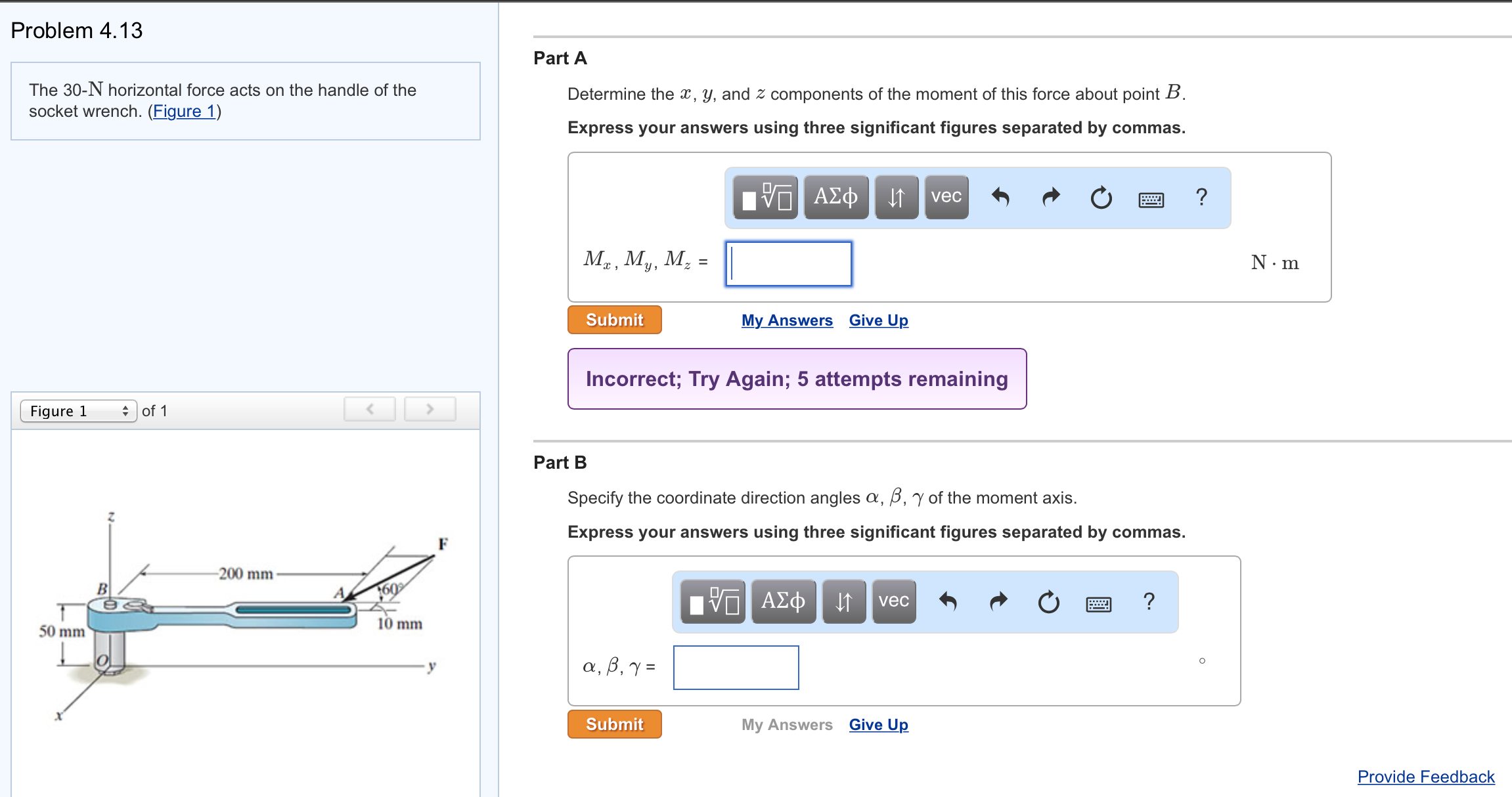 Solved The 30-N horizontal force acts on the handle of the | Chegg.com