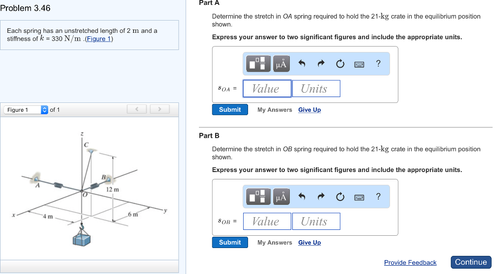 Solved Part A Problem 3.46 Determine the stretch in OA | Chegg.com