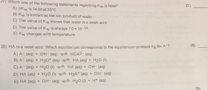 which one of the following statements regarding kw is false
