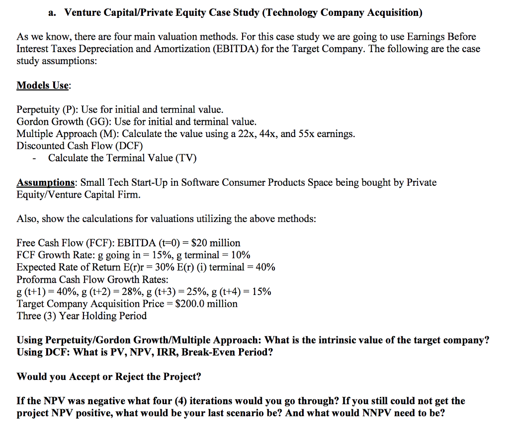 private equity case study questions