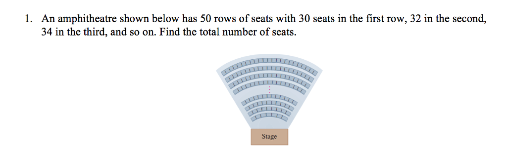 Solved An amphitheatre shown below has 50 rows of seats with