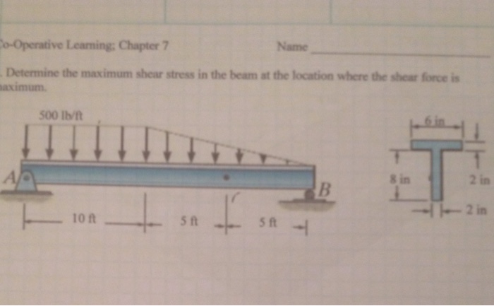 Solved Determine the maximum shear stress in the beam at the | Chegg.com