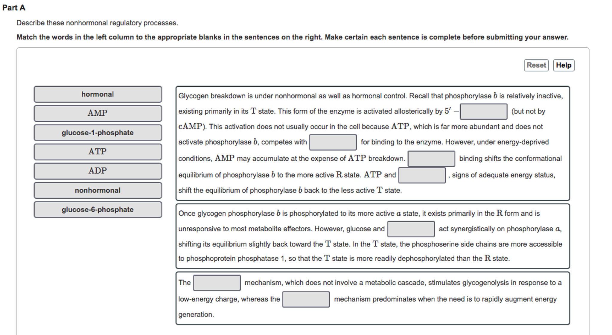 Solved Describe These Nonhormonal Regulatory Processes Chegg