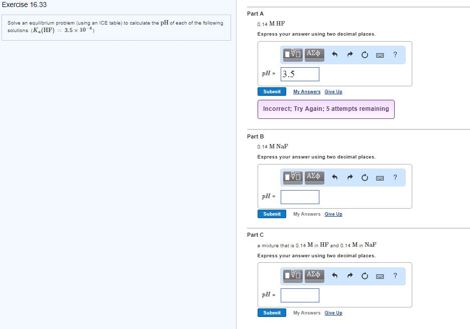 Solved Solve an equilibrium problem (using an ICE table) to