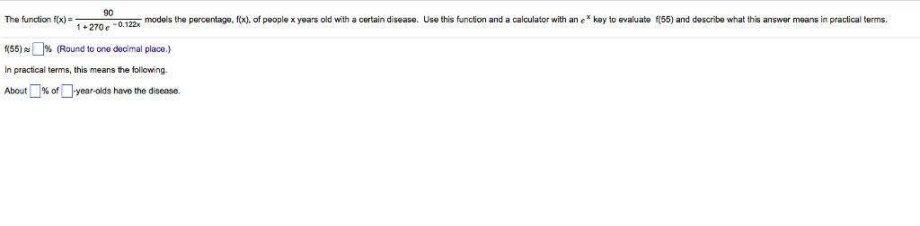 Solved 90 The function fx)- 155) ~ L% (Round to one decimal | Chegg.com