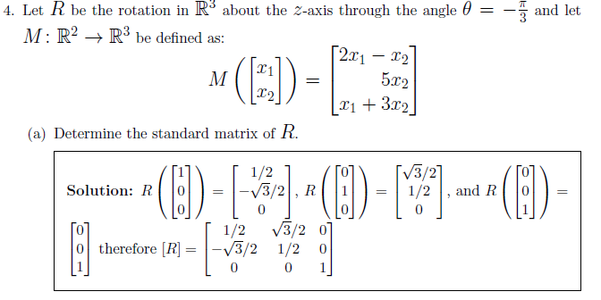 Solved Let R be the rotation in R^3 about the Z-axis through | Chegg.com