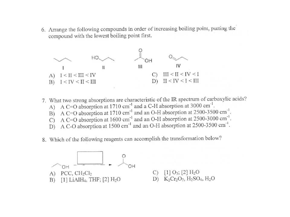 Solved 6 Arrange The Following Compounds In Order Of 0645