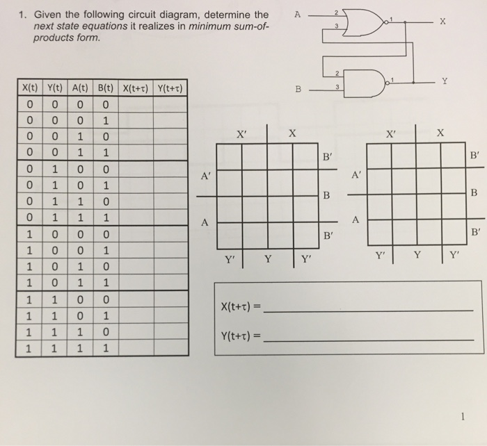 Solved 1. Given The Following Circuit Diagram, Determine The | Chegg.com