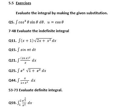 Solved Evaluate the integral by making the given | Chegg.com