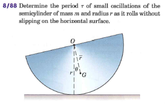 Solved Determine the period T of small oscillation of the | Chegg.com