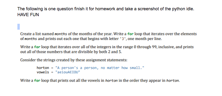 Solved The following is one question finish it for homework | Chegg.com