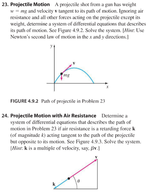 Solved 23. Projectile Motion A projectile shot from a gun | Chegg.com