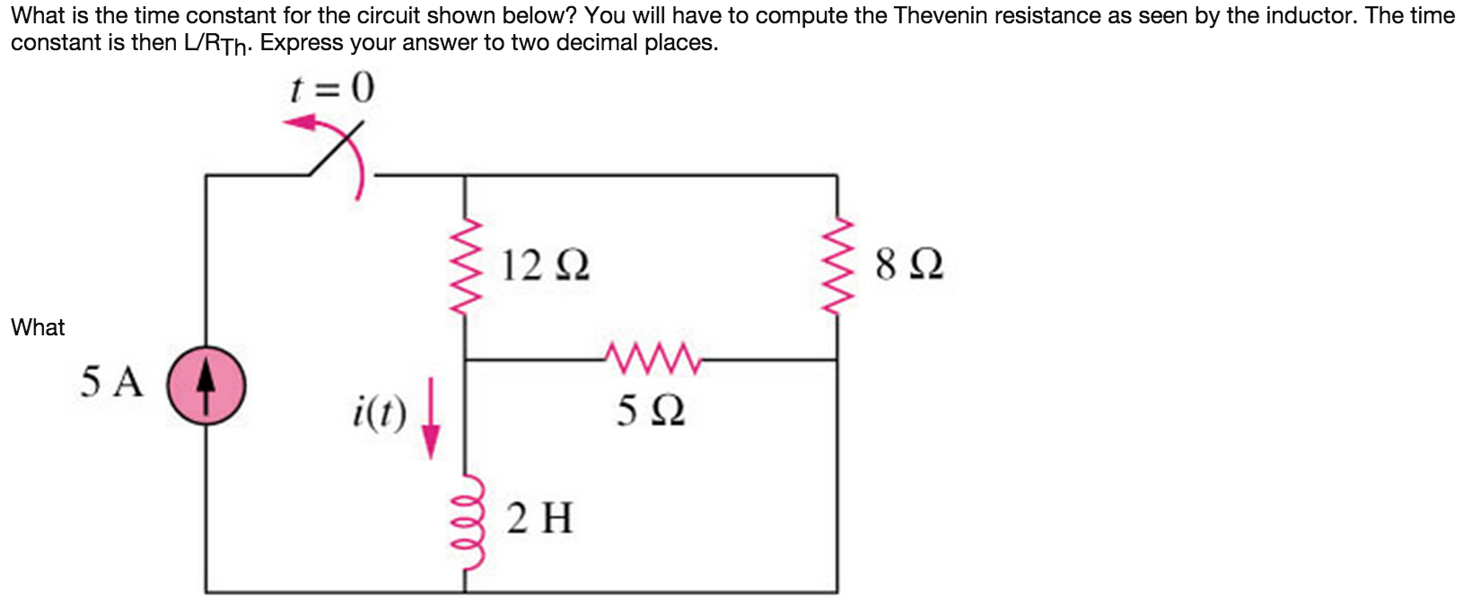 Solved What is the time constant for the circuit shown | Chegg.com