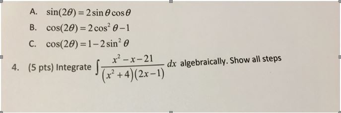 1 sin 2 theta in terms of cos