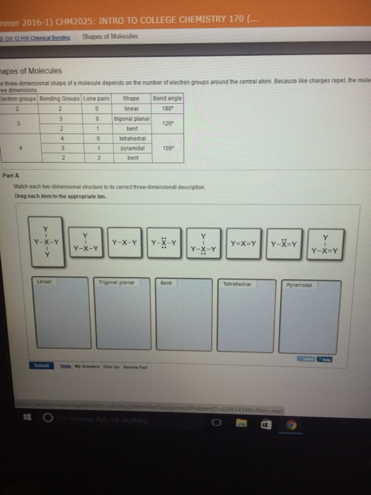Solved The threedimensional shape of a molecule depends on