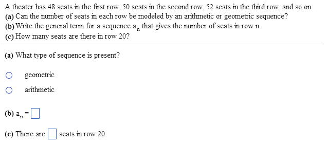 Solved A theater has 48 seats in the first row 50 seats in