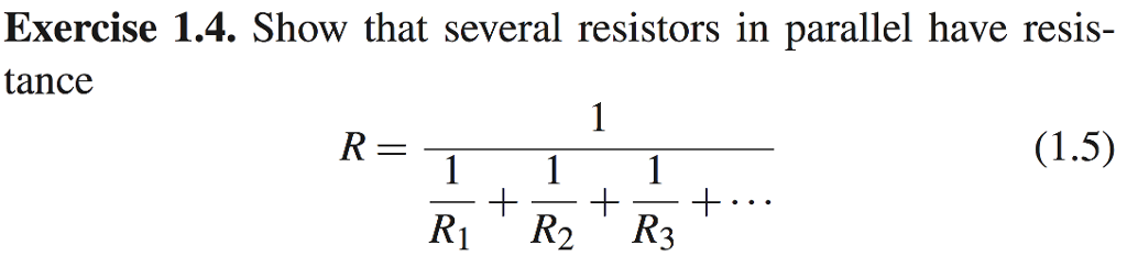 Solved Exercise 1.4. Show that several resistors in parallel | Chegg.com