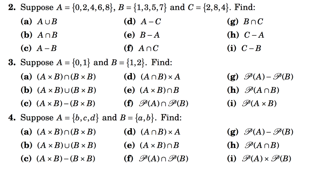 Solved Suppose A = {0, 2, 4, 6, 8}, B = {1, 3, 5, 7} And C = | Chegg.com