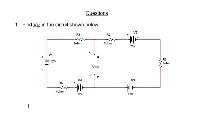 Solved Find V_ab In The Circuit Shown Below. | Chegg.com