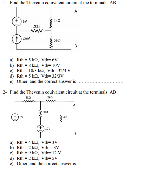 Drawing For Rth Solved Can you please help me find the Rth of these | Chegg.com