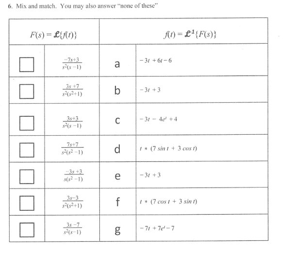 Solved Mix And Match. You May Also Answer "none Of These" | Chegg.com