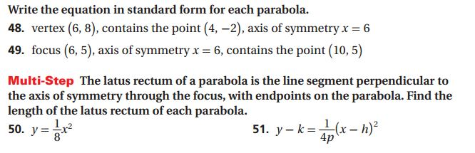 Solved Write the equation in standard form for each | Chegg.com