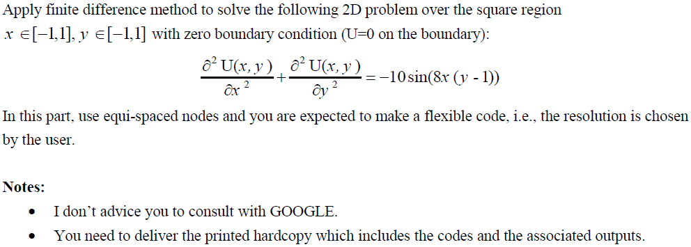 Solved Apply finite difference method to solve the following | Chegg.com