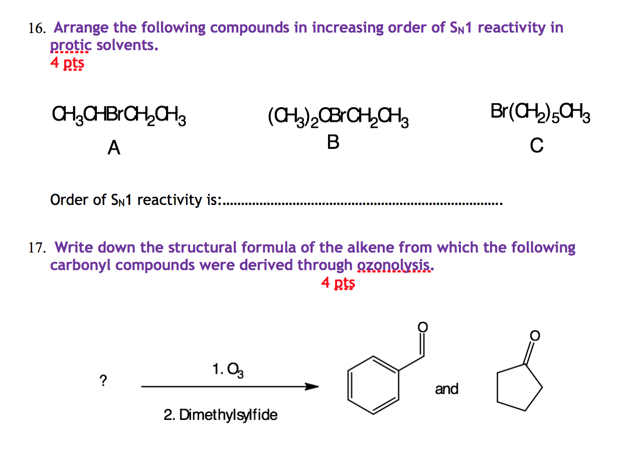 Solved Arrange The Following Compounds In Increasing Order 3525