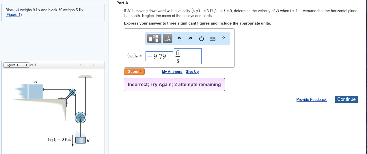 Solved Block A Weighs 9 Lb And Block B Weighs 5 Lb | Chegg.com