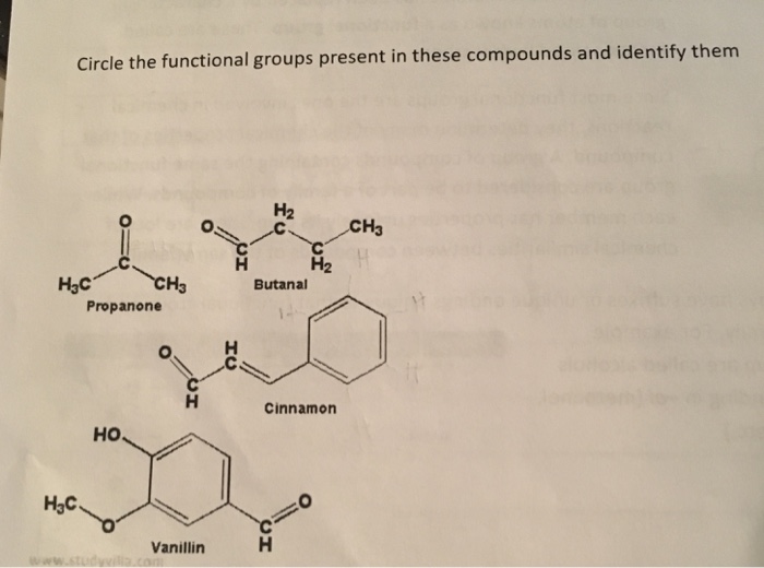 Solved Circle the functional groups present in these