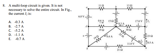 Solved A multi-loop circuit is given. It is not necessary to | Chegg.com