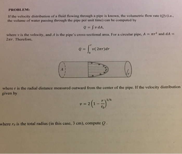 Solved If the velocity distribution of a fluid flowing | Chegg.com