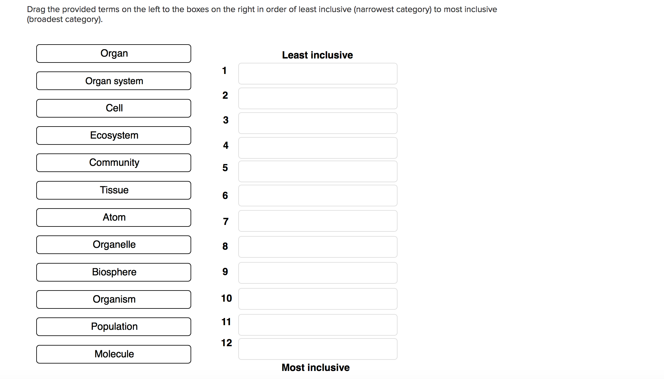 Solved Drag the provided terms on the left to the boxes on