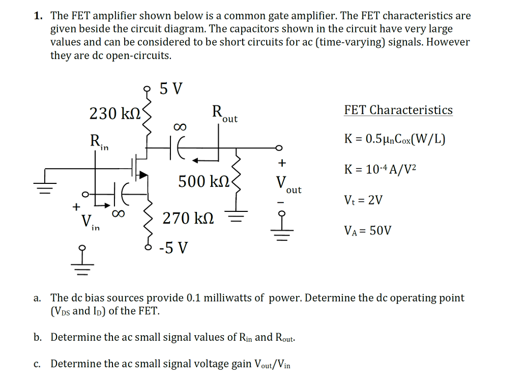 Common Gate Amplifier Circuit Diagram