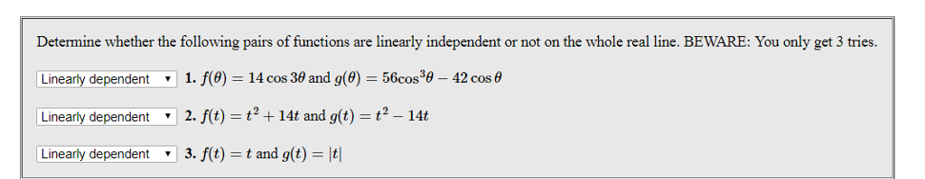 Solved Determine Whether The Following Pairs Of Functions 0041