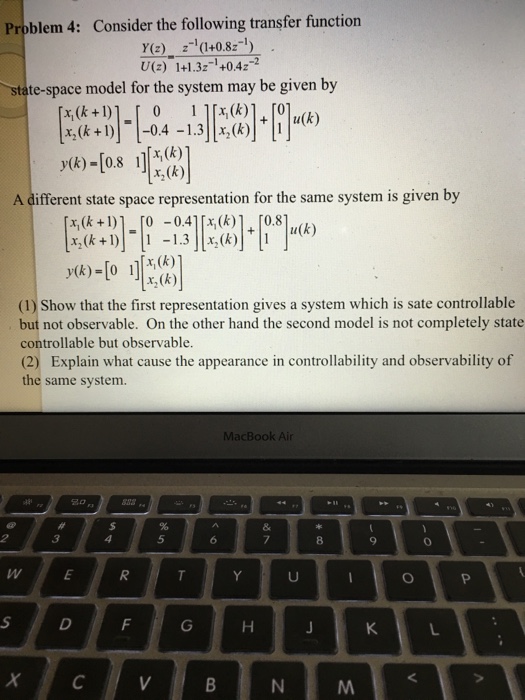 Solved Consider the following transfer function Y(z)/U(z) = | Chegg.com