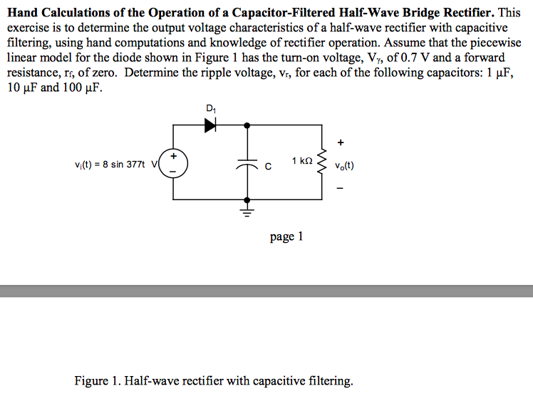 Half Wave Rectifier With Capacitor