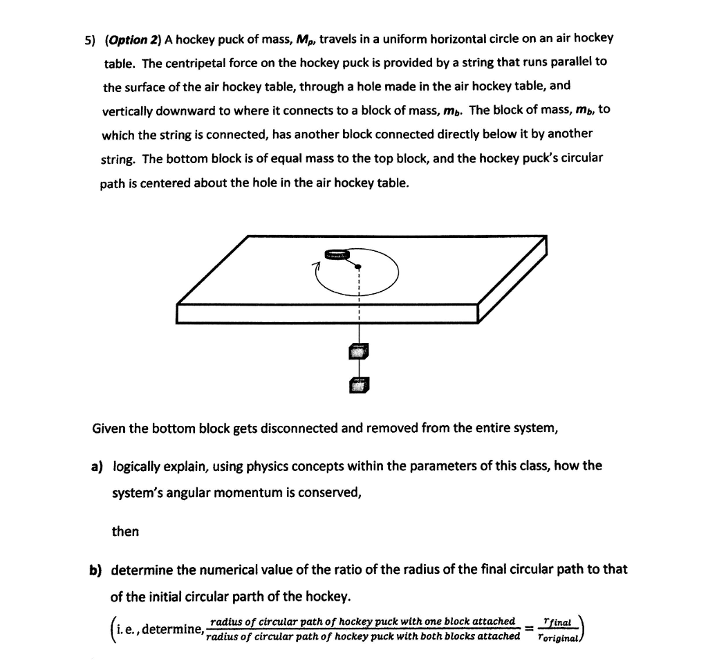 Solved A hockey puck of mass, M_p, travels in a uniform