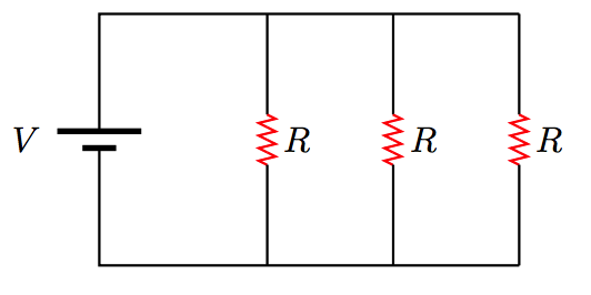 Solved three resistors connected in parallel to a battery. | Chegg.com